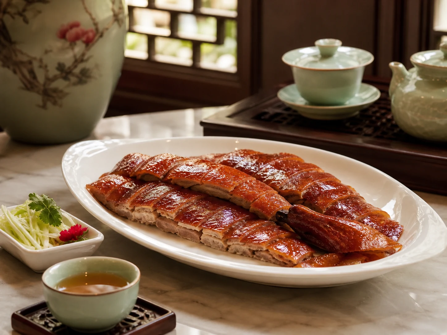 粤式烧鹅与配菜
