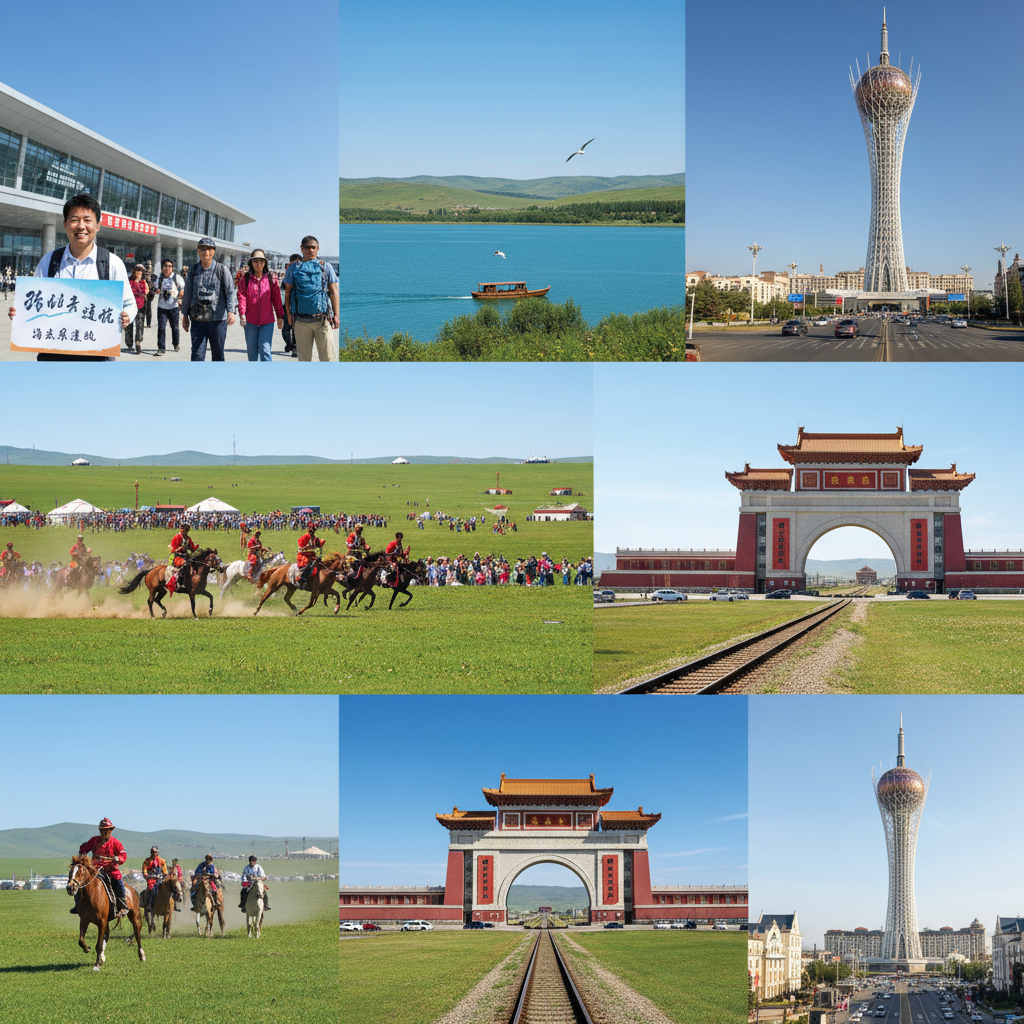北京-海拉尔巴尔虎蒙古部落-马之舞国门外观-北疆明珠观光塔-满洲里