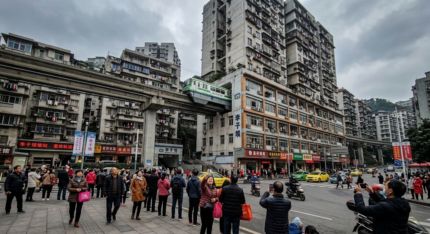 李子坝·轻轨穿楼